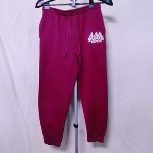 Stranger Things Maroon Jogger Sweatpants – Netflix Logo Lounge Pants